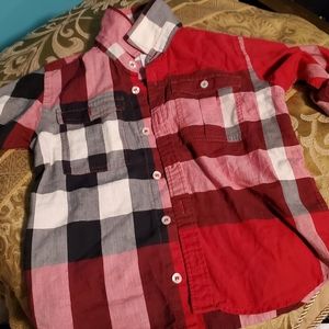 Boys Burberry Plaid Button up Shirt